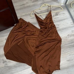Shein Brown Slinky Dress